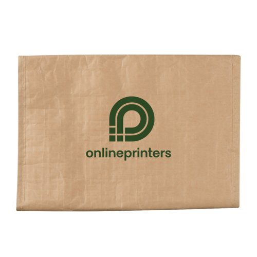 Brown insulated cooler bag with zipper.