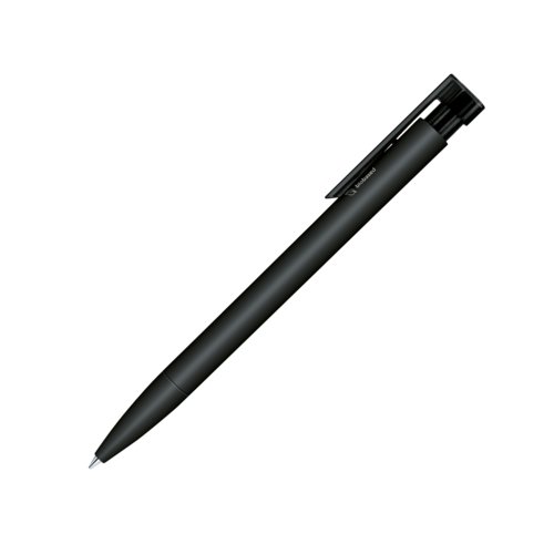 Black Bio-Plastic ballpoint pen with clip and push mechanism.