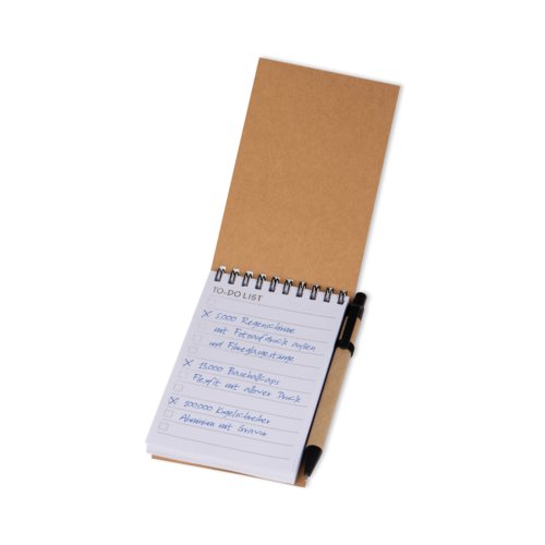 Black pattern notebook with ring binding.