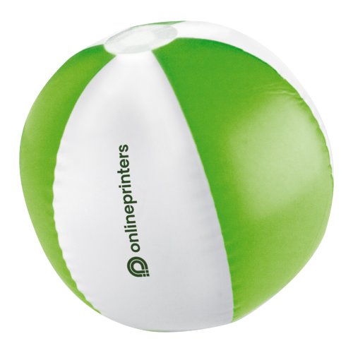 Apple green plastic beach ball, multicoloured.