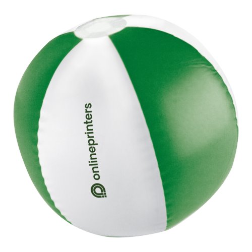 Two-colored plastic beach ball.