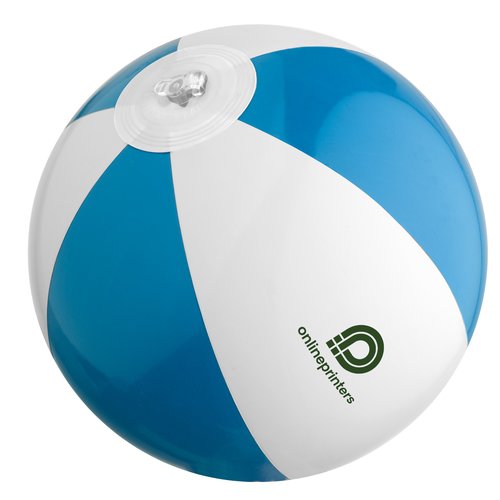 Blue plastic water ball with inflatable valve.