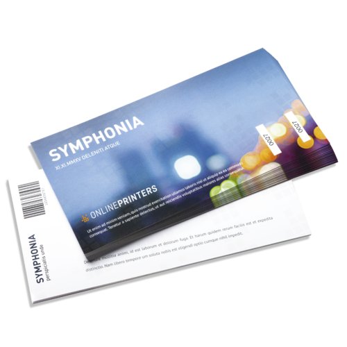 Paper tickets, printed on both sides.