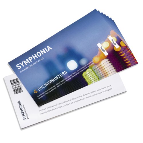 Paper tickets, printed on both sides.
