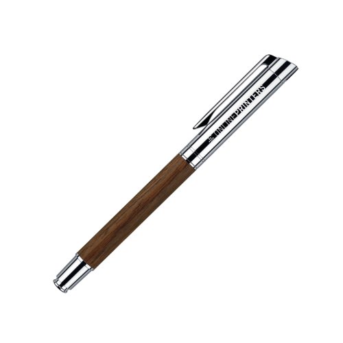 Wood-colored rollerball pen with clip.