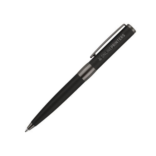 Black twist ballpoint pen with clip.
