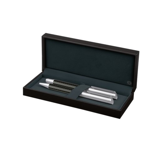 senator® Carbon Line set of ball pen and fountain pen in a case 2