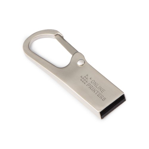 Ragusa metal USB flash drive with carabiner 1