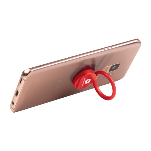 Red phone grip with ring.