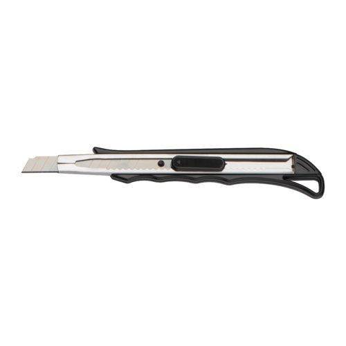 Black safety knife with retractable blade.