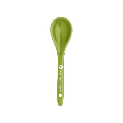 Green ceramic spoon.
