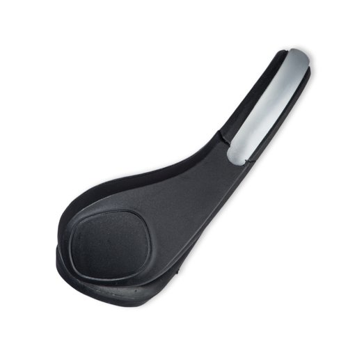 Black shoe jogging light with reflective elements.
