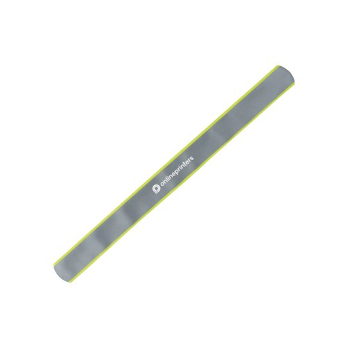 Yellow reflective snap bracelet.