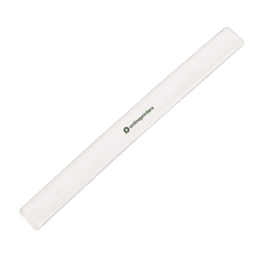 White snap bracelet that easily wraps around the wrist.