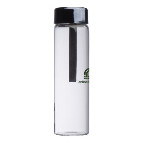 Transparent glass bottle with PP lid.
