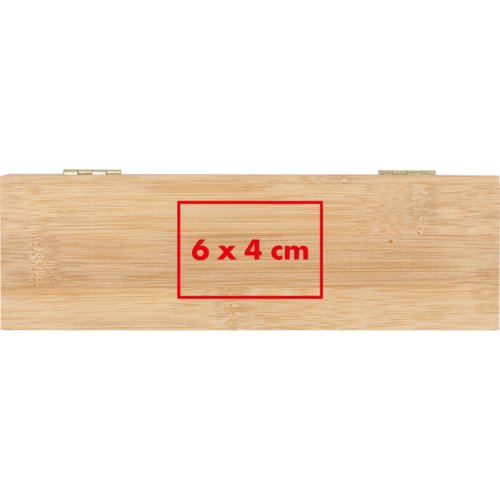 Wooden tea bag box with lid and compartments.