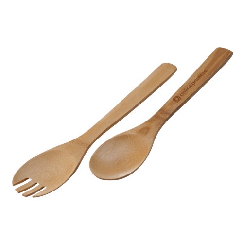 Bamboo salad server set, two-piece.