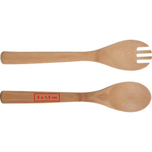 Natural Bamboo Salad Servers, two pieces.