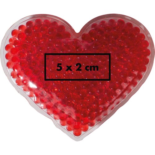 Red heart-shaped cooling/heating pad.