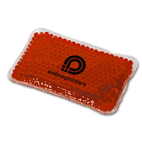 Red Cooling/Heating Pad with gel bead filling.