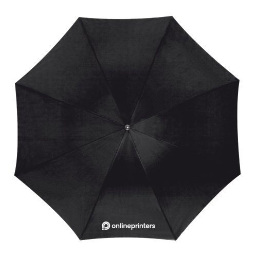 Black automatic walking umbrella with cover and handle.