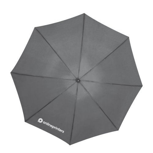 Grey fabric umbrella, windproof with automatic function.