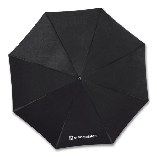 Black automatic folding umbrella with canopy.