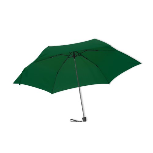 Green mini umbrella, stormproof and foldable.