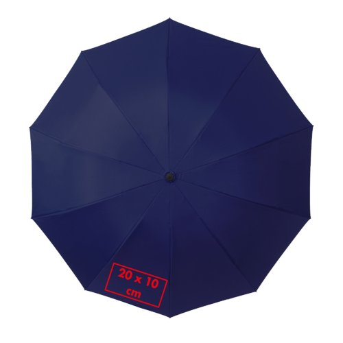 Blue pocket umbrella with automatic function.