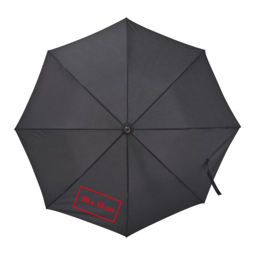 Black automatic umbrella with handle.