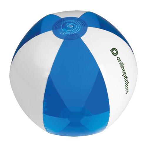 Blue inflatable plastic beach ball.