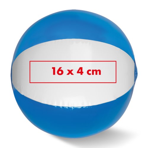 Two-tone plastic beach ball.