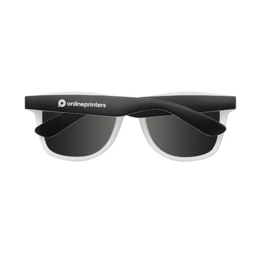 White plastic sunglasses in a classic design.