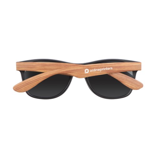 Beige sunglasses with dark lenses.