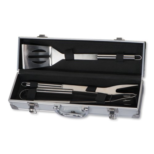 Gray metal grill case with oval shape.