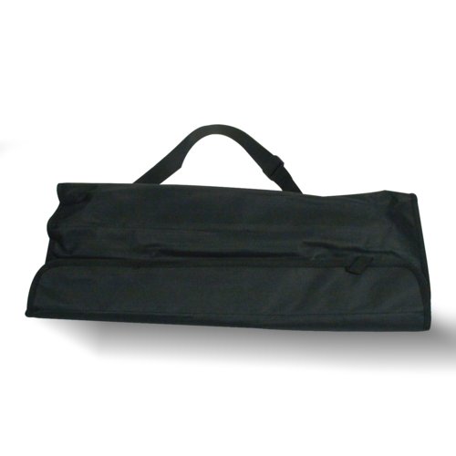 Black fabric grill apron with adjustable neck strap.