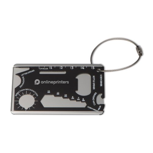 Salerno 8-in-1 aluminium luggage tag 1