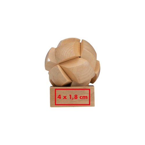 Light wooden puzzle game with geometric design.