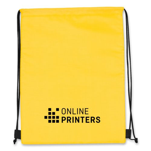 Yellow cooler bag/sports bag with drawstring.