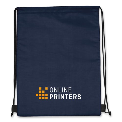 Dark blue cooler bag/sports bag with drawstring.
