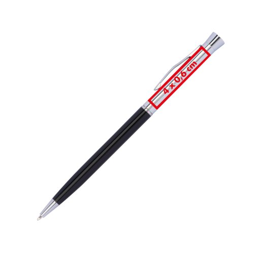 Metal twist ballpoint pen with clip.