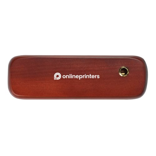 Brown wooden writing set with ballpoint pen and twist pencil.