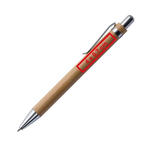 Wood-colored writing set with ballpoint pen and case.
