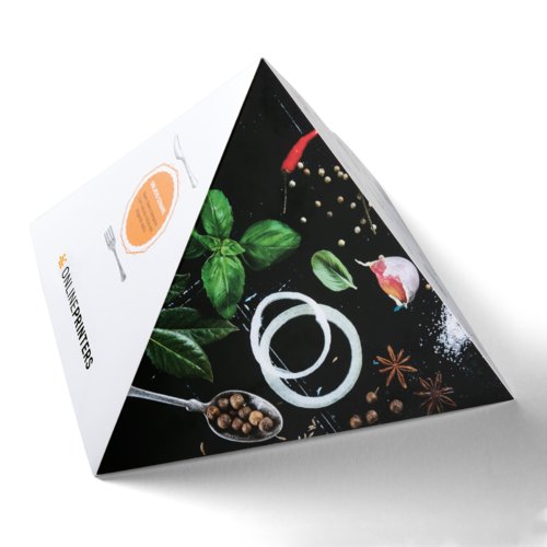 Paper pyramid with four sides.
