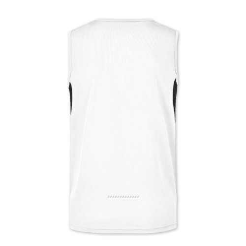 White/Black polyester tank top for men.