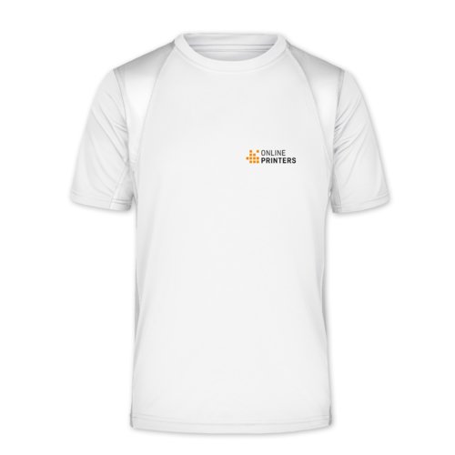 White functional shirt for men made of breathable material.