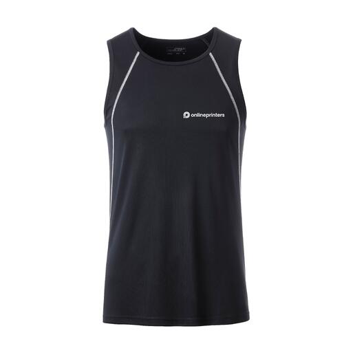 Dark sports tank top for men made of functional material.