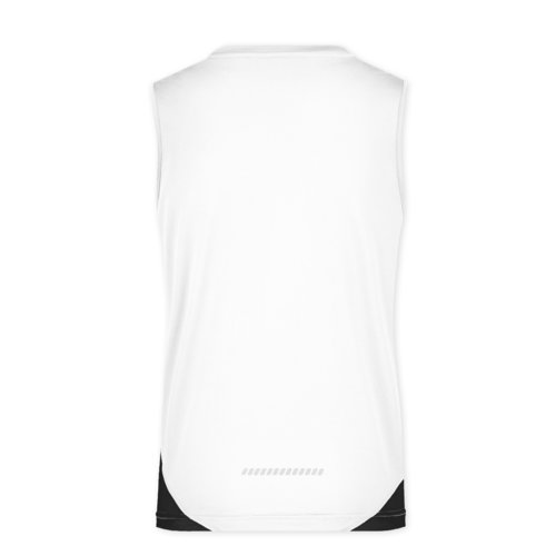 White/Black polyester tank top for women.