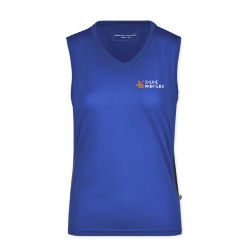Royal blue polyester women's tank top.