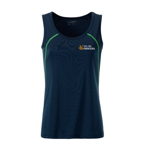 Navy blue polyester women's tank top.